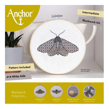 Набір для вишивання хрестиком Блекворк: Метелик (Blackwork: Moth) ANCHOR ABW0002