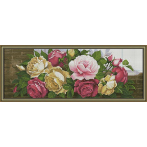 Розы на стене Набор для вышивания крестиком Фантазия 400/65