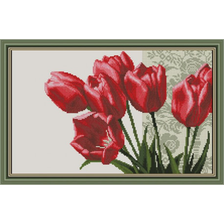 Красные тюльпаны Набор для вышивания крестиком Фантазия 400/58
