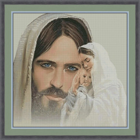Взгляд Христа Электронная схема для вышивания крестиком Р-0004ИХ