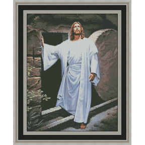 Иисус возле гробницы Электронная схема для вышивания крестиком Р-0019ИХ