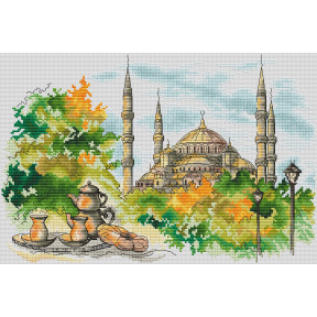 Стамбул. Блакитна мечеть Електронна схема для вишивання хрестиком КБ-0078СХ