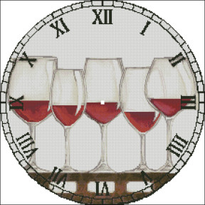 Часы красные (вино) Электронная схема для вышивания крестиком СХ-011БЛ