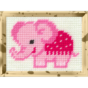 Рожевий слон Набір для вишивання з пряжею Bambini X-2115
