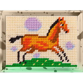 Кінь на лузі Набір для вишивання з пряжею Bambini X-2118