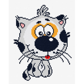 Серый кот Набор для вышивания крестом Чарівниця N-1934