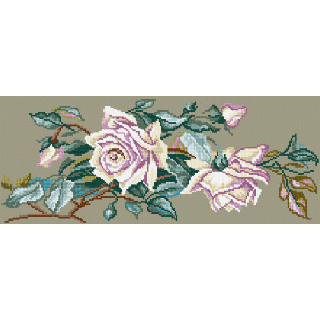 Белые розы Набор для вышивания крестом Чарівниця N-3142