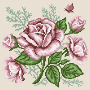 Розовая роза Набор для вышивания крестом Чарівниця N-2112