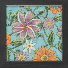 Голубые цветы 2 Набор для вышивания крестом Mill Hill DM302214