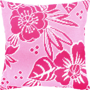 Розовые цветы Набор для вышивания подушки Чарівниця V-220