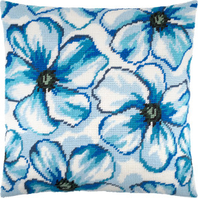 Синие цветы Набор для вышивания подушки Чарівниця V-239