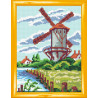 Пейзаж «Европейская мельница» Канва с нанесенным рисунком Чарівниця H-18