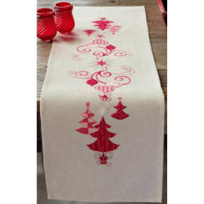 Красные рождественские украшения Набор для вышивания крестом (дорожка на стол) Vervaco PN-0144712