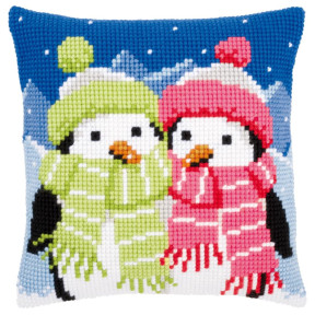 Пингвины с шарфом Набор для вышивки крестом (подушка) Vervaco PN-0147690