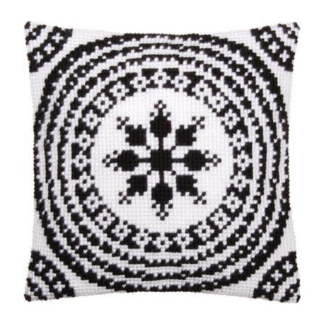 Черный и белый Набор для вышивки крестом (подушка) Vervaco PN-0155756