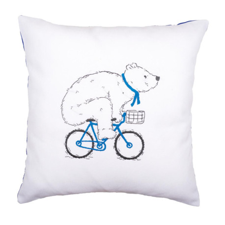 Ведмідь на велосипеді Набір для вишивання гладдю (подушка)