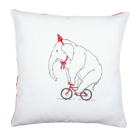 Слон на велосипеді Набір для вишивання гладдю (подушка) Vervaco