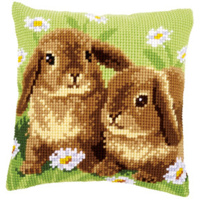 Два кролика Набор для вышивания крестом (подушка) Vervaco PN-0162709