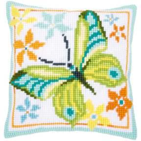 Зеленая бабочка Набор для вышивания крестом (подушка) Vervaco PN-0163342