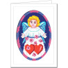 Ангелочек Листівка з канвою з нанесеним малюнком та муліне Чарівниця T-03