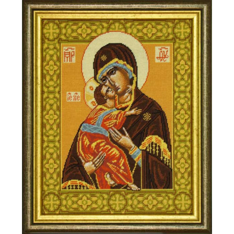 Образ Володимирської Божої Матері Набір для вишивання хрестом з муліне Чарівниця NP-06