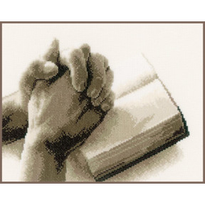 Молящиеся руки Набор для вышивания 27х22, аида 14, счетный крест Vervaco PN-0150173
