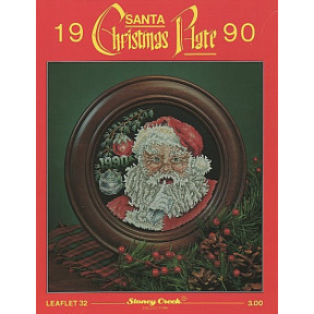 1990 Santa Christmas Plate Схема для вишивання хрестиком Stoney Creek LFT032