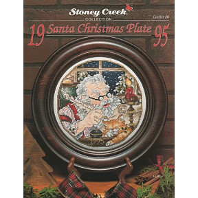 1995 Santa Christmas Plate Схема для вишивання хрестом Stoney Creek LFT080