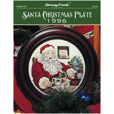 Santa Christmas Plate 1996 Схема для вишивання хрестом Stoney Creek LFT305