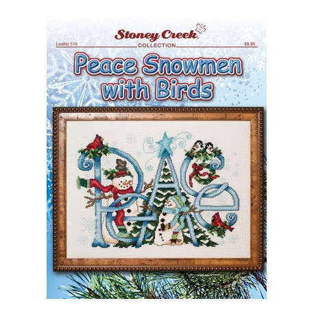 Peace Snowman with Birds Схема для вишивання хрестом Stoney Creek LFT516