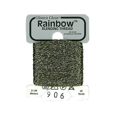 Rainbow Blending Thread 906 Black Silver Gold Металлизированное мулине Glissen Gloss RBT906