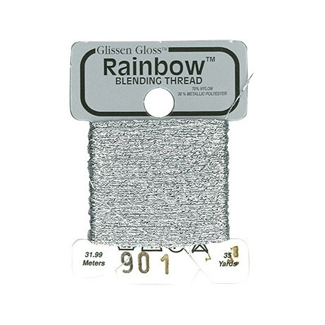 Rainbow Blending Thread 901 Silver Металізоване муліне Glissen Gloss RBT901