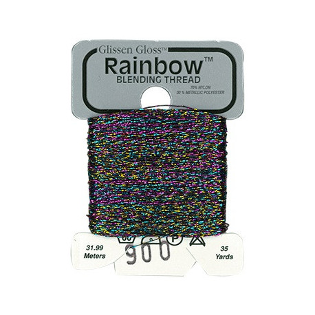 Rainbow Blending Thread 900 Multi-Black Металізоване муліне Glissen Gloss RBT900