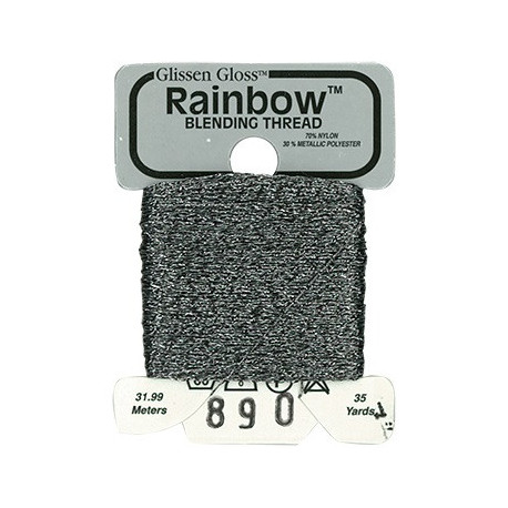 Rainbow Blending Thread 890 Grey Металлизированное мулине Glissen Gloss RBT890