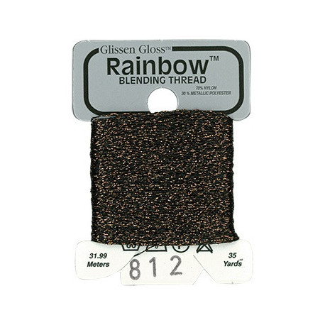 Rainbow Blending Thread 812 Dark Brown Металлизированное мулине Glissen Gloss RBT812