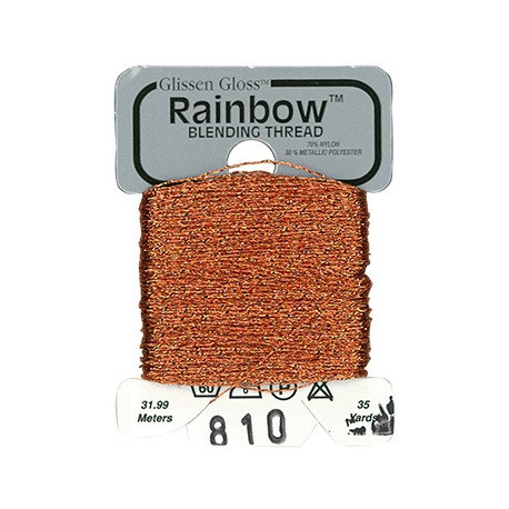 Rainbow Blending Thread 810 Orange Металізоване муліне Glissen Gloss RBT810