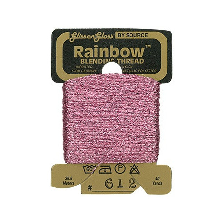 Rainbow Blending Thread 612 Pink Металізоване муліне Glissen Gloss RBT612