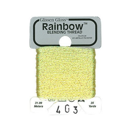 Rainbow Blending Thread 403 Iridescent Pastel Yellow Металлизированное мулине Glissen Gloss RBT403