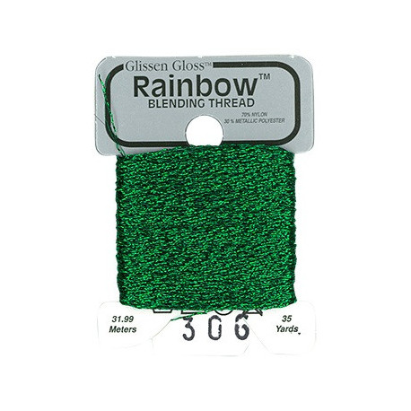 Rainbow Blending Thread 306 Emerald Green Металлизированное мулине Glissen Gloss RBT306