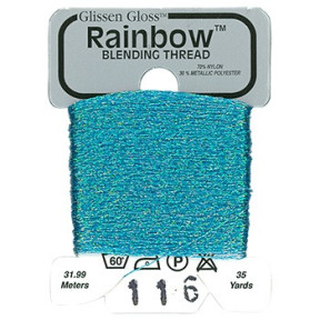 Rainbow Blending Thread 116 Iridescent Blue Металізоване муліне Glissen Gloss RBT116