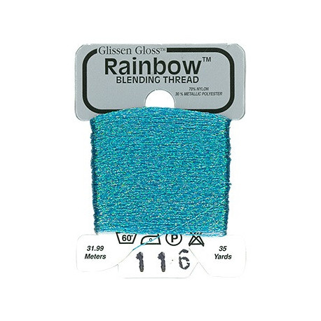 Rainbow Blending Thread 116 Iridescent Blue Металізоване муліне Glissen Gloss RBT116
