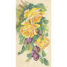 Розы и сливы Атлас с рисунком для частичной вышивки бисером Ангеліка A-568