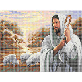 Господь — пастырь мой Атлас с рисунком для частичной вышивки бисером Ангеліка A-507