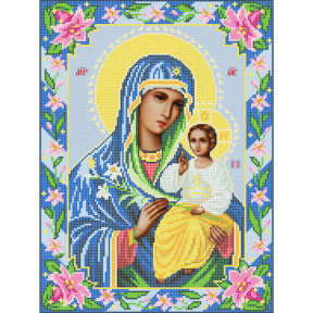 Богородица «Неувядаемый цвет» Атлас с рисунком для вышивки бисером иконы Вертоградъ C-901