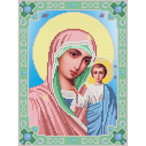 Богородица «Казанская» Атлас с рисунком для вышивки бисером иконы Вертоградъ C-801