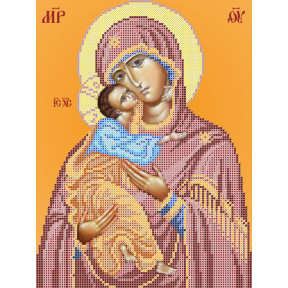 Богородица «Владимирская» Атлас с рисунком для вышивки бисером иконы Вертоградъ C-807