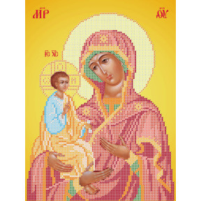 Богородица «Троеручица» Атлас с рисунком для вышивки бисером иконы Вертоградъ C-812