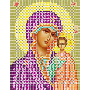 Богородица «Казанская» Атлас с рисунком для вышивки бисером иконы Вертоградъ C-735