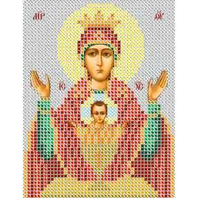 Богородица «Неупиваемая чаша» Атлас с рисунком для вышивки бисером иконы Вертоградъ C-738