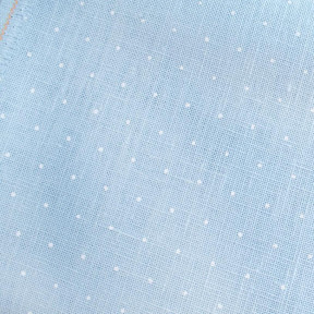 Cashel Linen Mini Dots 28 (ширина 140см) блакитна в білий горох Тканина для вишивання Zweigart 3281/5469